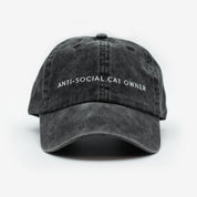 Schwarze Denim Cap - Anti-Social Cat Owner