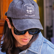 Schwarze Denim-Cap - Logo "Anti-Social Cat Owner" 