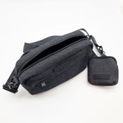 Schwarze Denim Hundespaziergangstasche - Crossbody