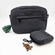 Schwarze Denim Hundespaziergangstasche - Crossbody