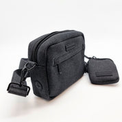 Schwarze Denim Hundespaziergangstasche - Crossbody