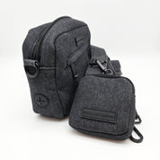 Schwarze Denim Hundespaziergangstasche - Crossbody