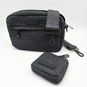 Schwarze Denim Hundespaziergangstasche - Crossbody
