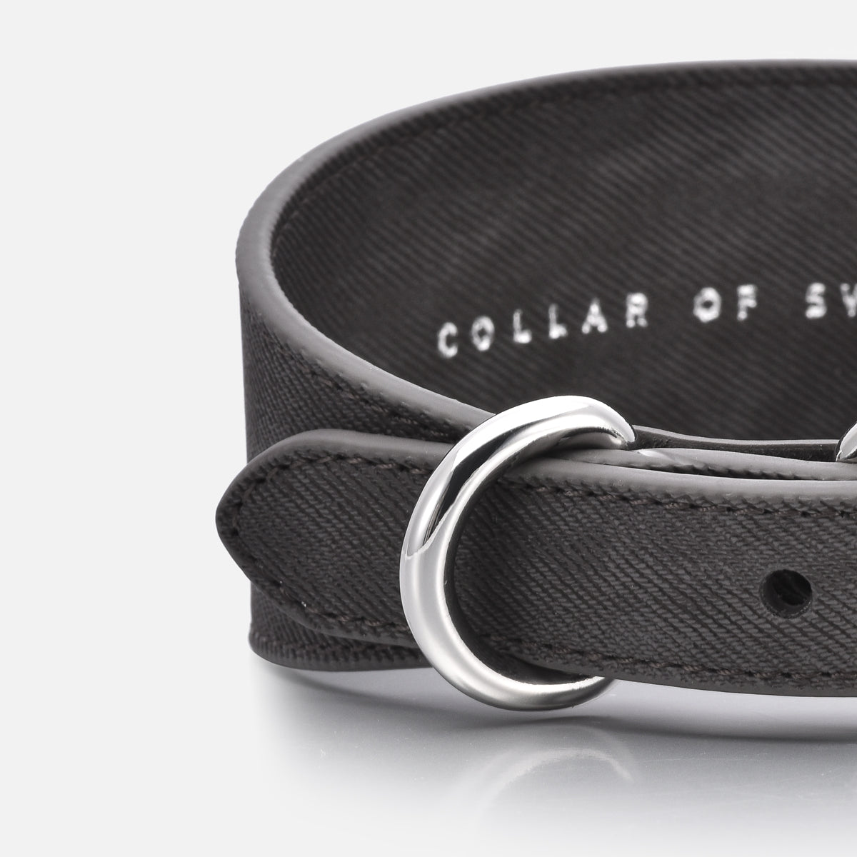 Schwarzes Denim Hundehalsband Breit