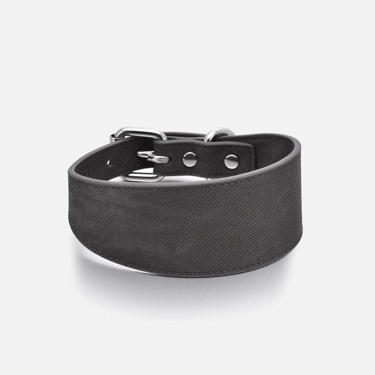 Schwarzes Denim Hundehalsband Breit