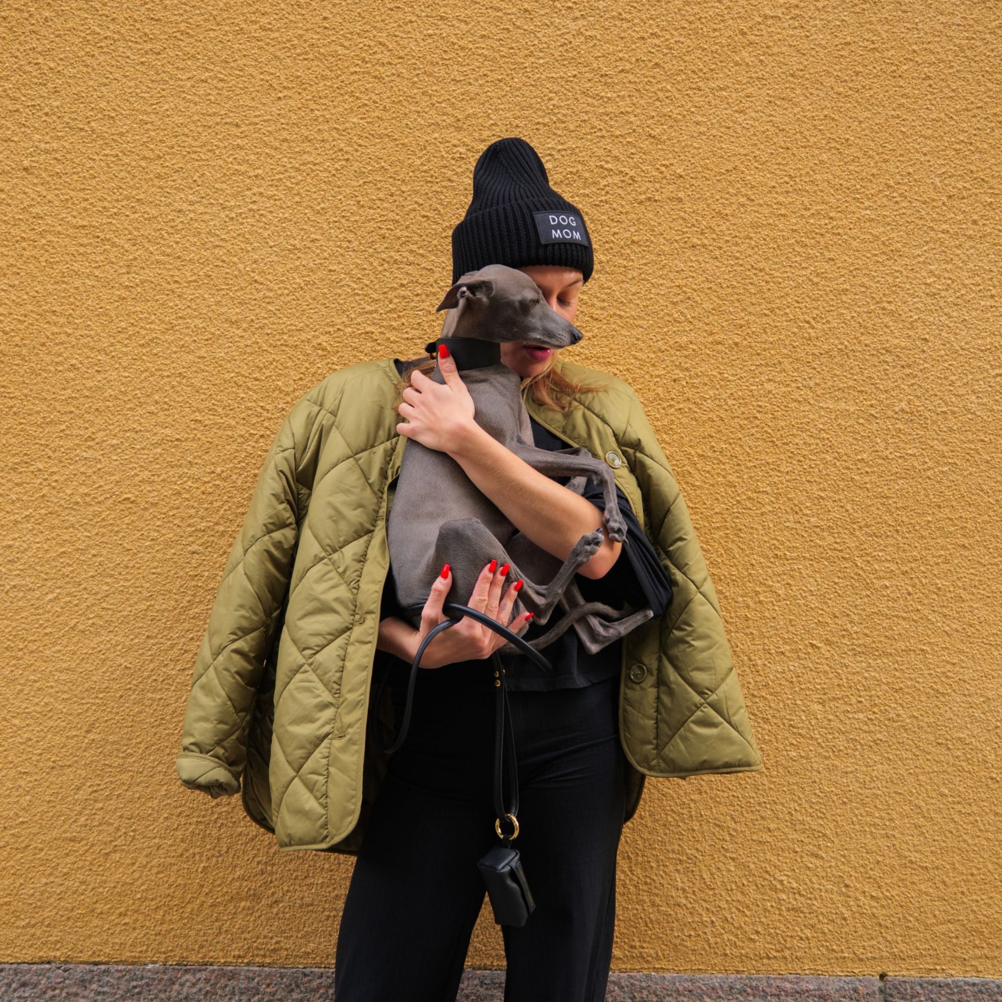 Schwarze Wollmütze - Anti-Sozialer Hundebesitzer