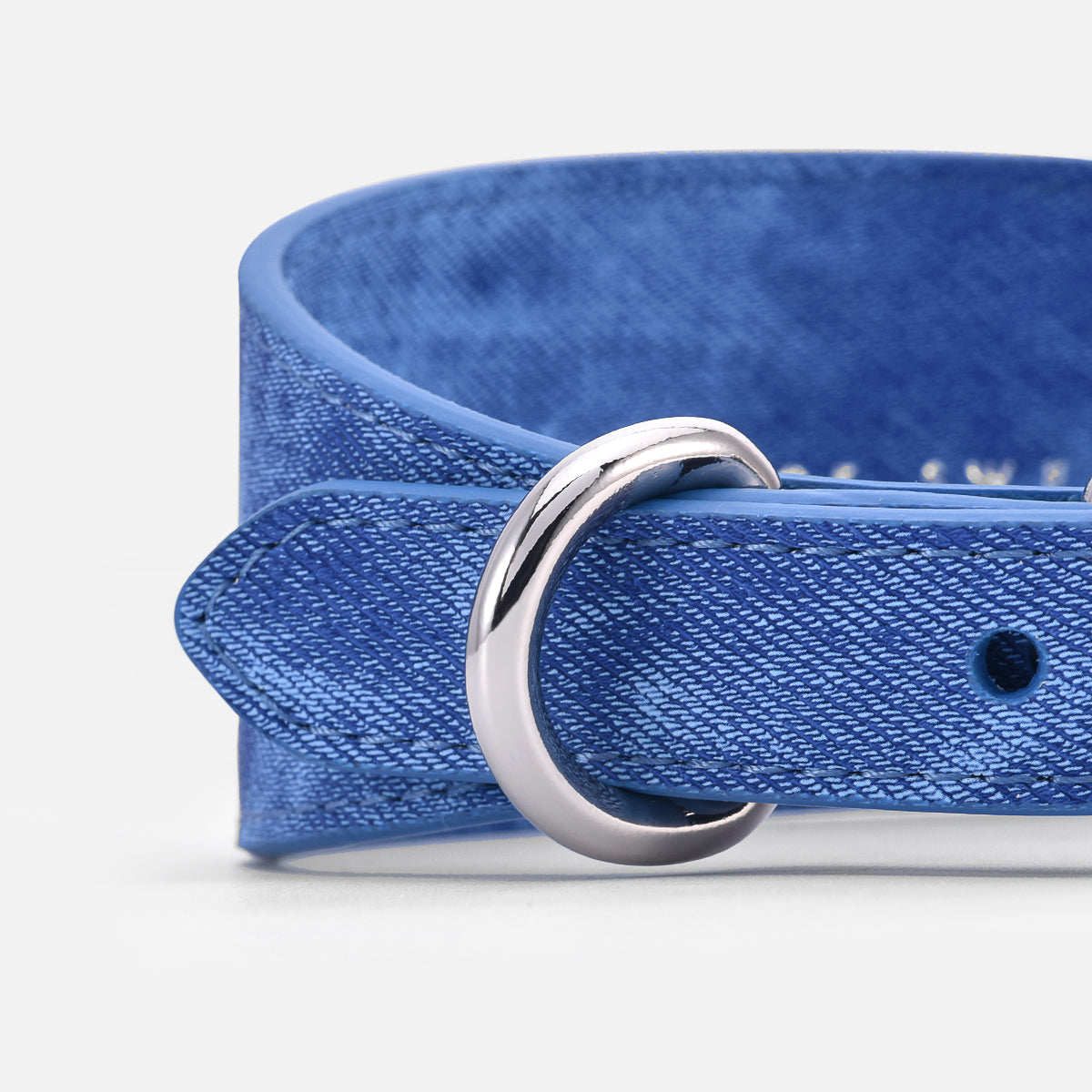 Blauer Denim Hundehalsband Breit