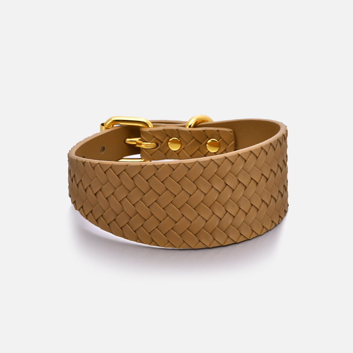 Braunes geflochtenes Hundehalsband breit