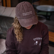 Braune Denim Cap - Cats & Wine Make Everything Fine