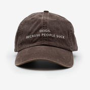 Braune Denim Cap - Dogs. Because People Suck