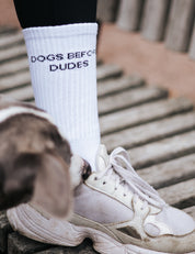 Weiße Röhrensocken - Dogs Before Dudes
