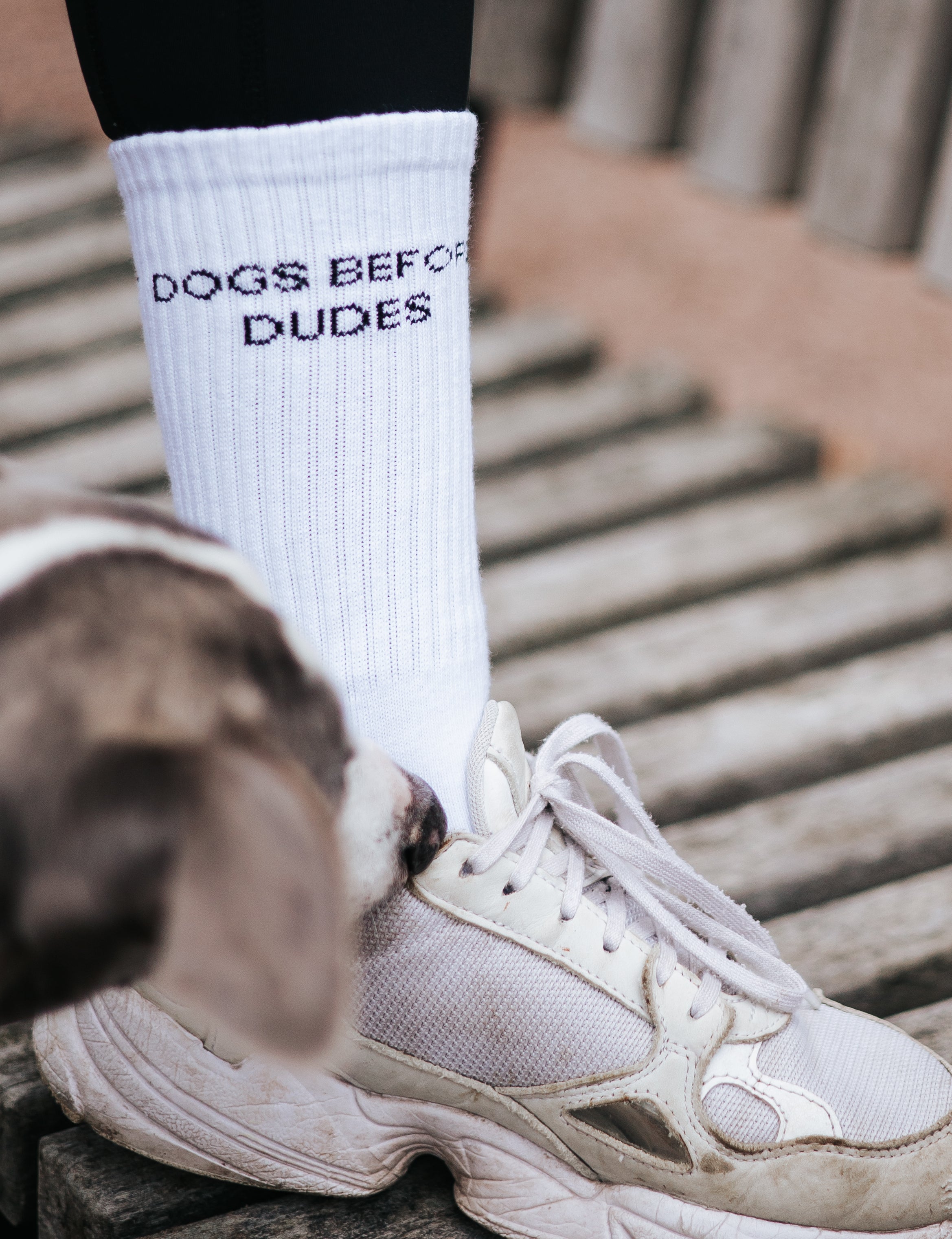 Weiße Röhrensocken - Dogs Before Dudes
