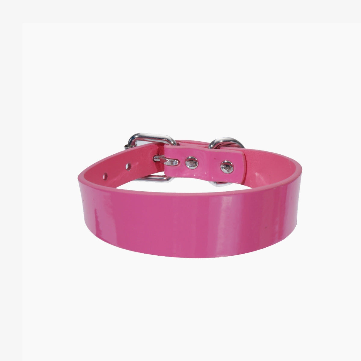 Glossy Pink Hundehalsband Dünn