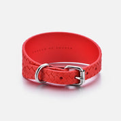 Pure Red Geflochtenes Hundehalsband Breit
