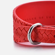 Pure Red Geflochtenes Hundehalsband Breit