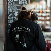 Schwarzes Langarm-T-Shirt - Dogs & Wine Make Everything Fine