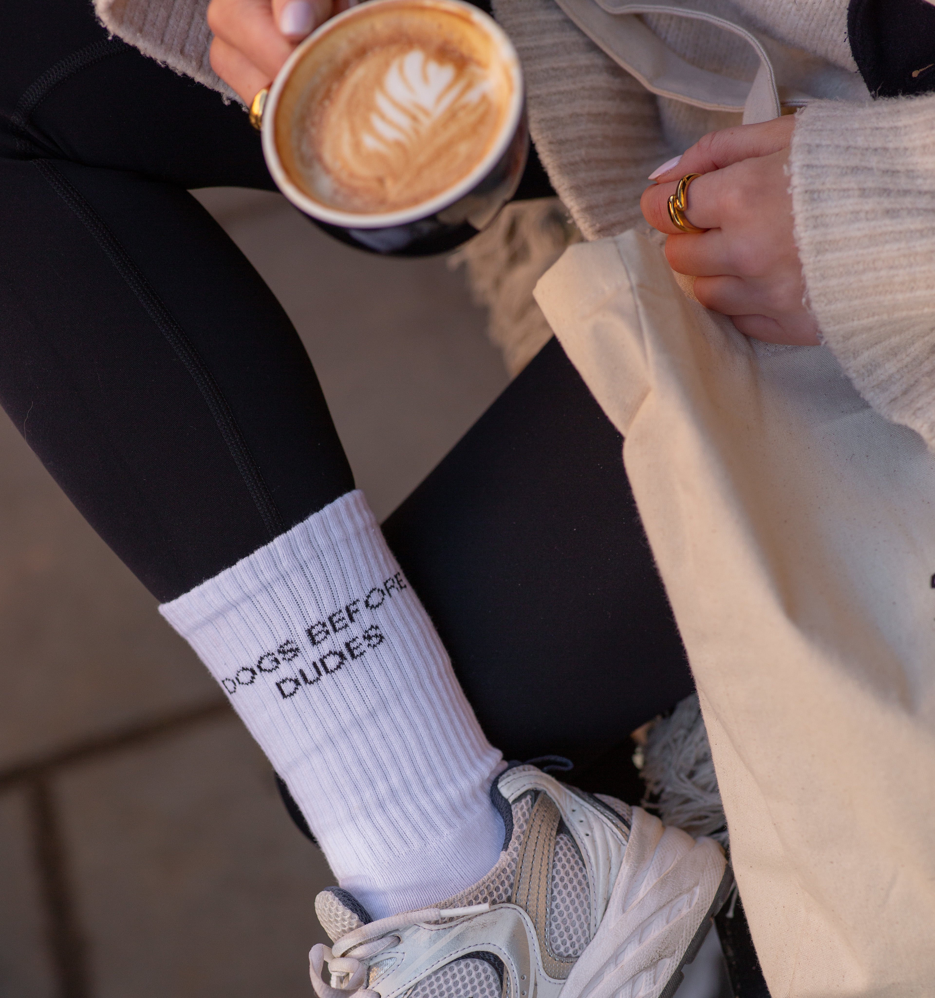 Weiße Röhrensocken - Dogs Before Dudes
