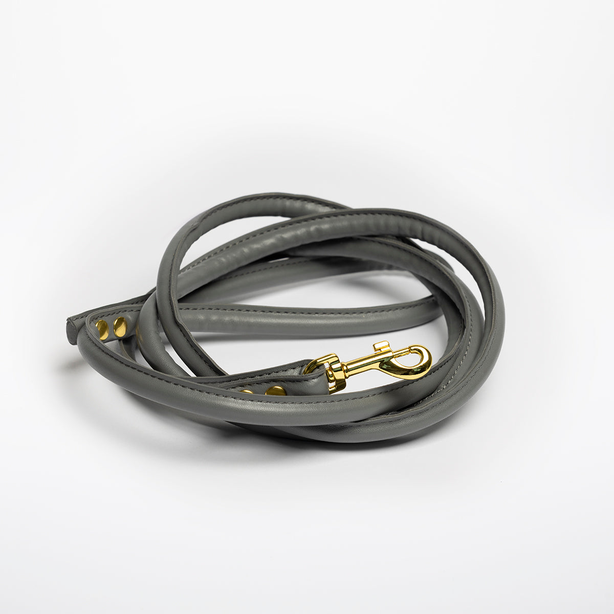 image - Dark Grey Leather Lead Medium